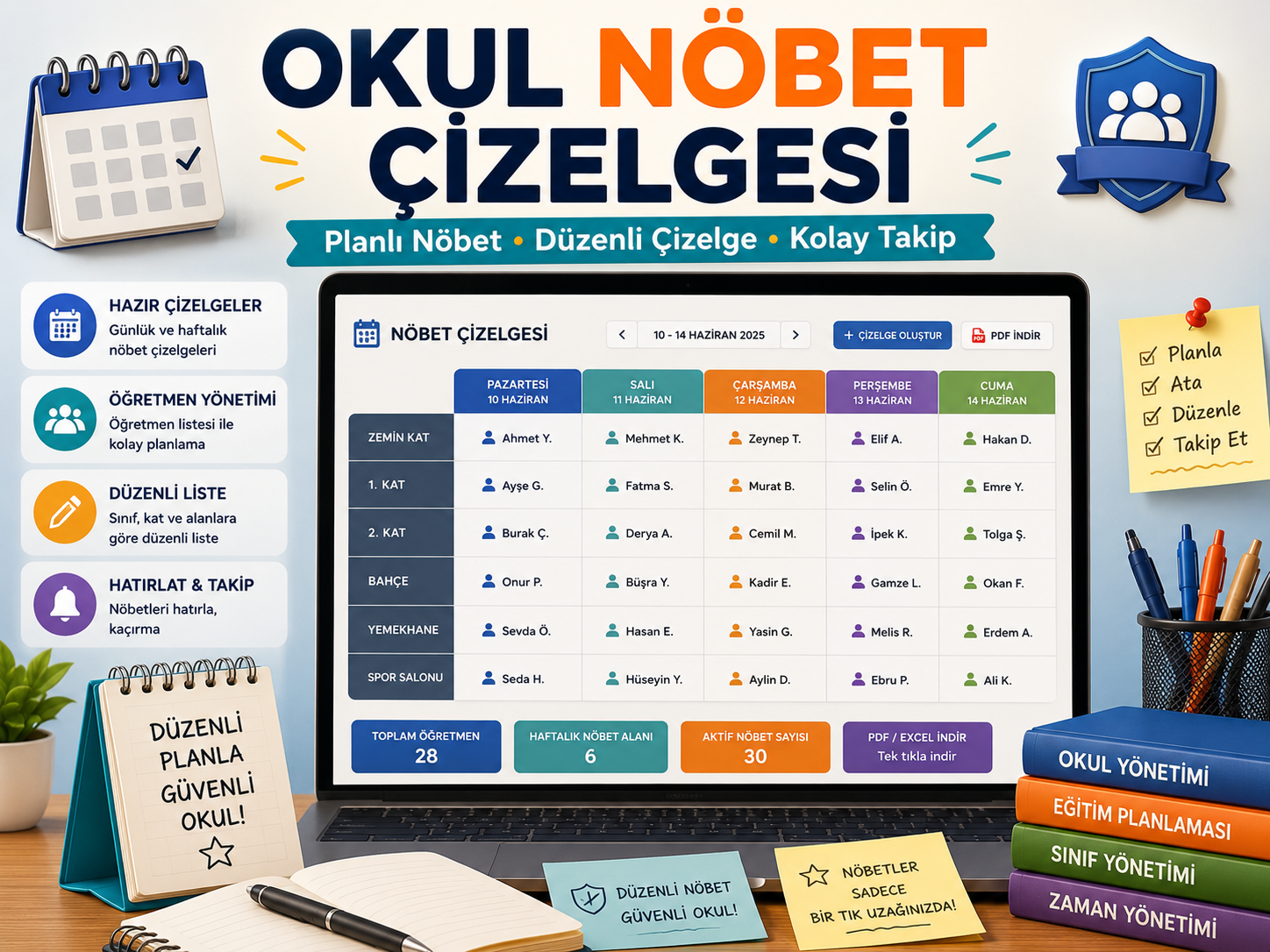 🏫 Okul Nöbet Çizelgesi Pro v1.0 İndir